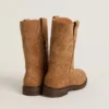 Wish Teen boots in camel suede with star embroidery
