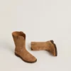 Wish Young boots in camel suede with star embroidery