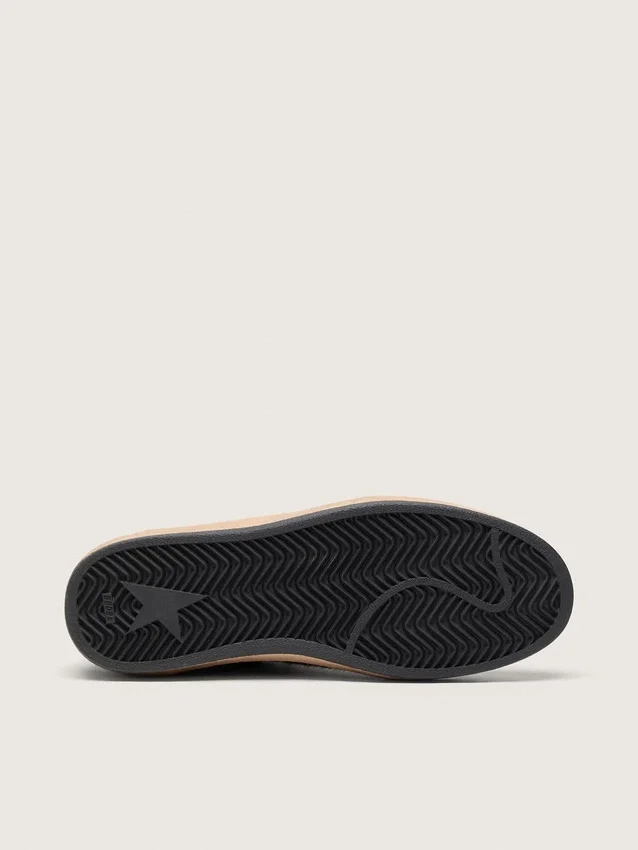 Women's Ball Star in leo-print pony skin, black leather star & heel tab