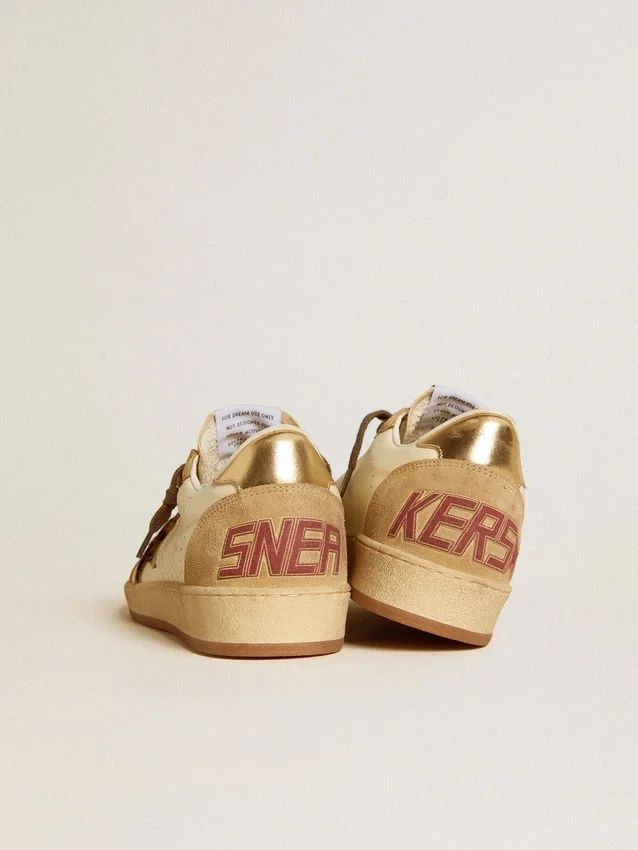 Women's Ball Star in nappa and suede with pony skin star and metallic heel tab