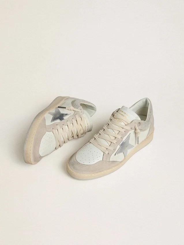 Women's Ball Star LTD in nappa leather and suede with silver leather star and Swarovski crystals