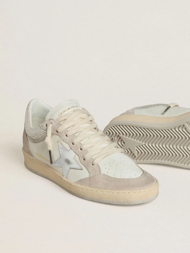 Women's Ball Star LTD in nappa leather and suede with silver leather star and Swarovski crystals
