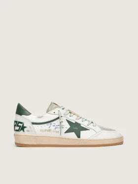 Men’s Ball Star LTD in white leather with green star and Skins