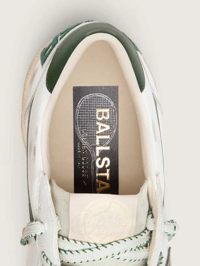 Men’s Ball Star LTD in white leather with green star and Skins