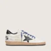 Men's Ball Star LTD in white nappa leather with black leather star and heel tab