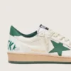 Men's Ball Star Wishes in white nappa leather with green leather star and heel tab
