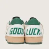 Men's Ball Star Wishes in white nappa leather with green leather star and heel tab