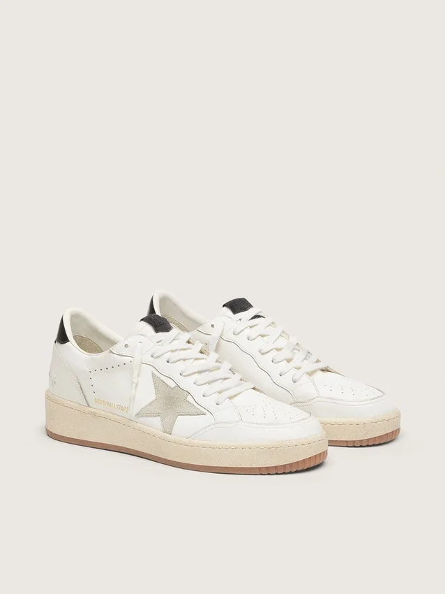 Women's Ball Star with ice-gray suede star and glossy black leather heel tab