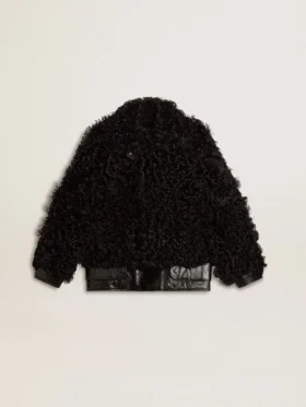 Women's black shearling jacket