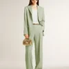 Women's blazer jacket in sage-green wool
