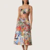 Women's cotton top with multicolor print