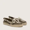 Women’s Cruise espadrilles in military-green canvas with white hiking laces
