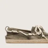 Women’s Cruise espadrilles in military-green canvas with white hiking laces
