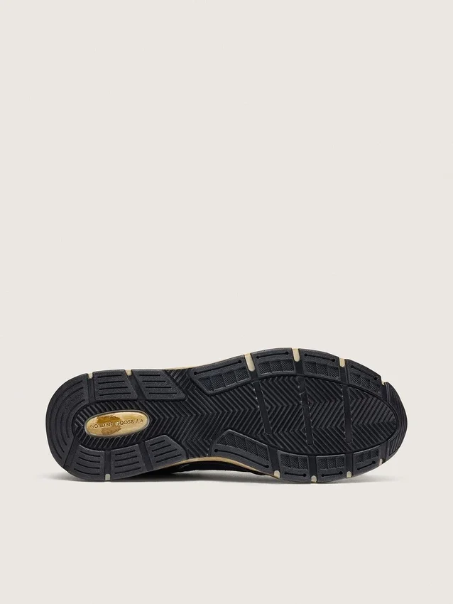Women’s Dad-Star in black and silver mesh and nappa with ice-gray star