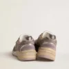 Women's Dad-Star in lilac suede and mesh with laminated leather star and heel tab