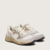 Women's Dad-Star in mesh and white suede with gold foiled star