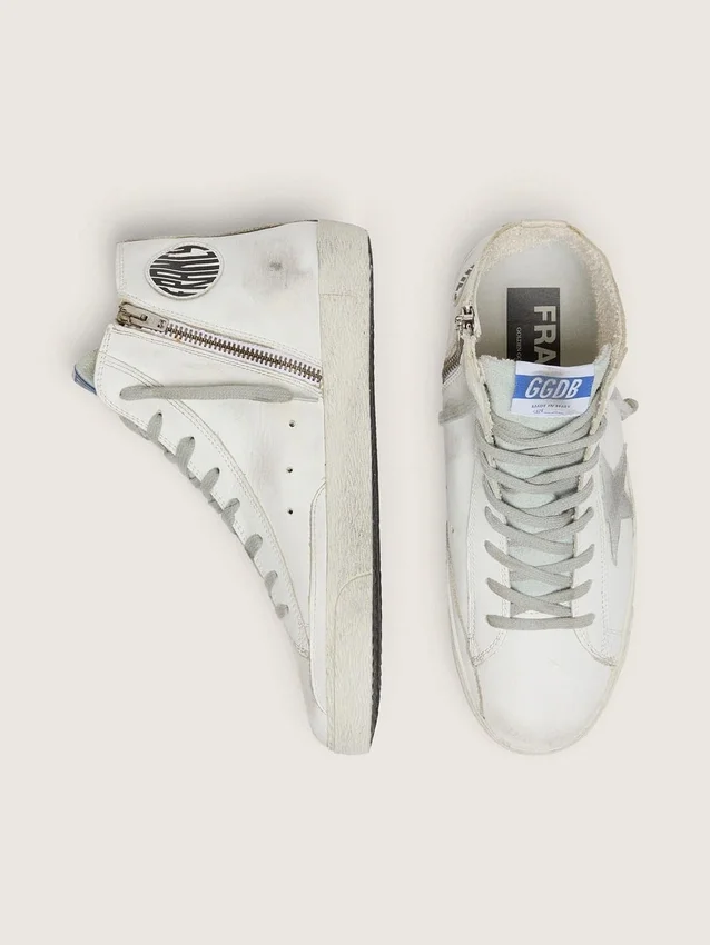 Men's Francy in leather with silver suede star