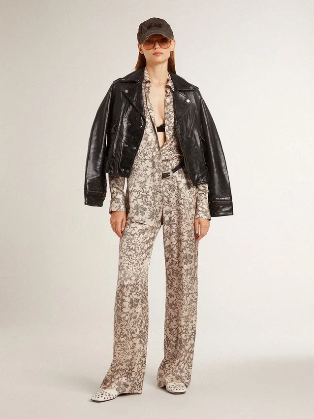 Women's joggers with floral print