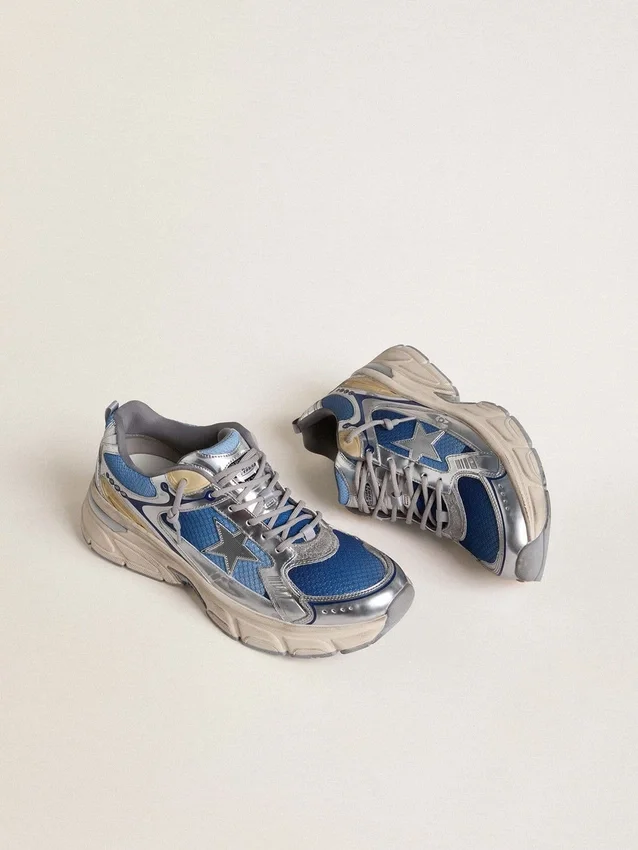 Men's Lightstar in light blue mesh with white TPU star and silver bio-based inserts