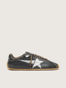 Women's Marathon Speed with black leather upper and silver star