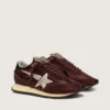Women's Marathon with brown satin upper and platinum leather star