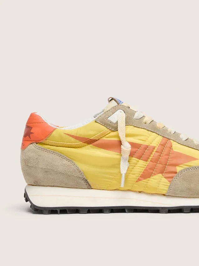 Men’s Marathon with yellow nylon upper and orange star