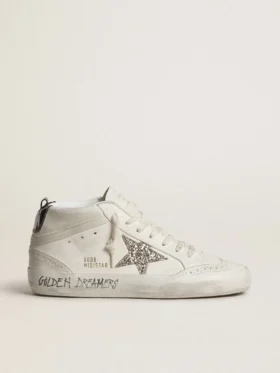 Women's Mid Star with silver glitter star and black laminated heel tab