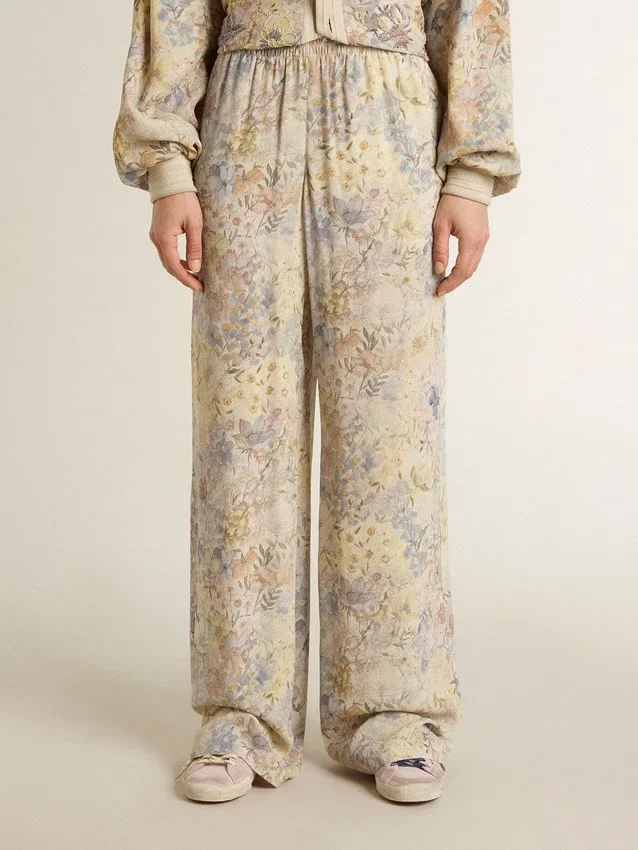 Women's multicolor joggers with floral print