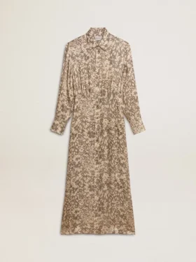Women's silk-blend midi dress with a floral print