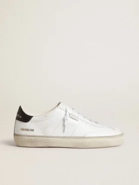 Women's Soul Star in white leather with black leather heel tab
