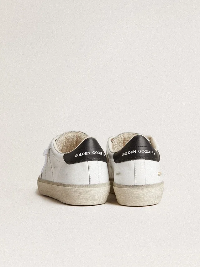 Women's Soul Star in white leather with black leather heel tab