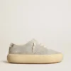 Women’s Space-Star shoes in ice-gray suede with shearling lining