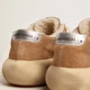 Women's Space-Star shoes in tobacco-colored suede with shearling lining