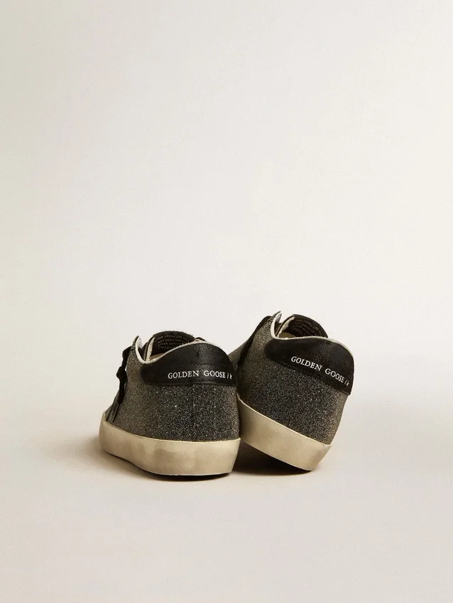 Women’s Super-Star in black Swarovski crystals with black suede star