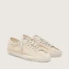 Women’s Super-Star in cream suede with perforated star and bead insert