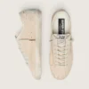Women’s Super-Star in cream suede with perforated star and bead insert