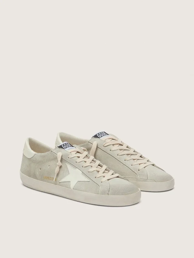 Women’s Super-Star in light gray suede with white leather star