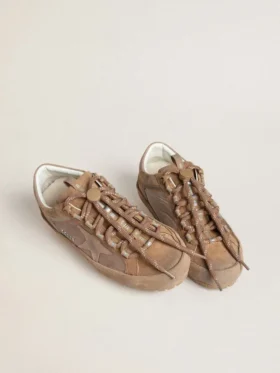 Women’s Super-Star Ski in Dolmias and caramel suede with marble nubuck star and heel tab