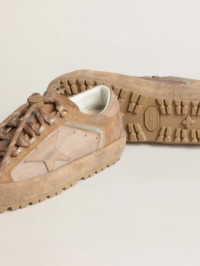 Women's Super-Star Ski in Dolmias and caramel suede with marble nubuck star and heel tab