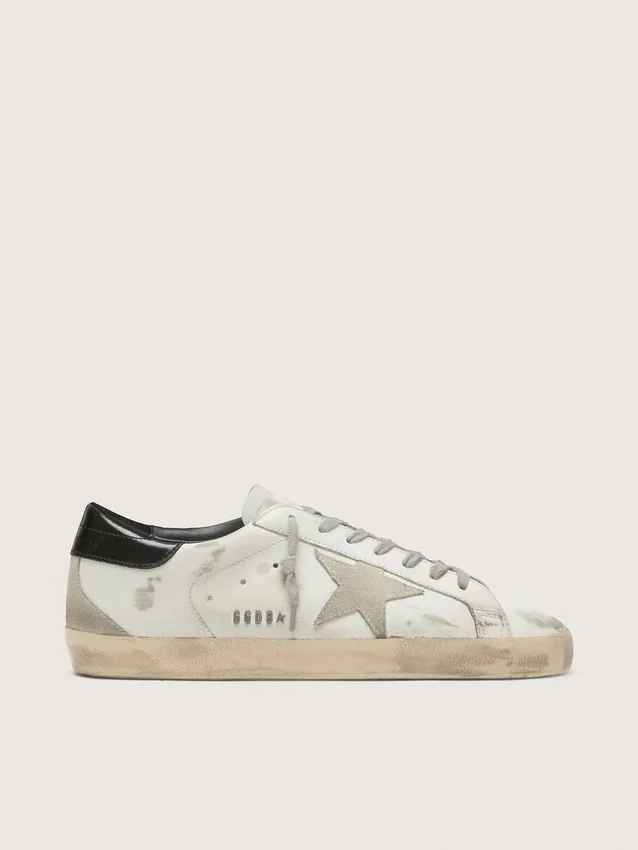 Women's Super-Star with black heel tab and metal stud lettering