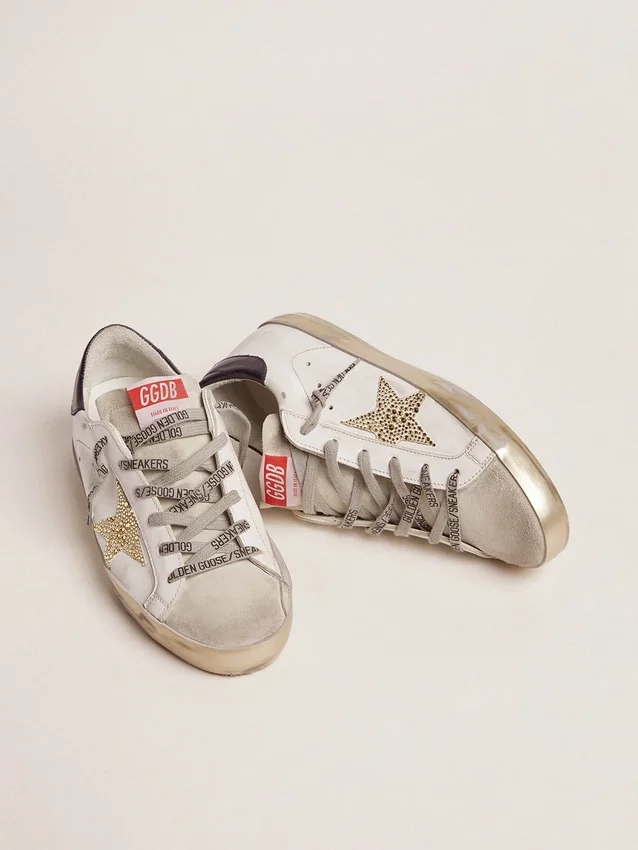 Women’s Super-Star with blue heel tab and Swarovski crystal star