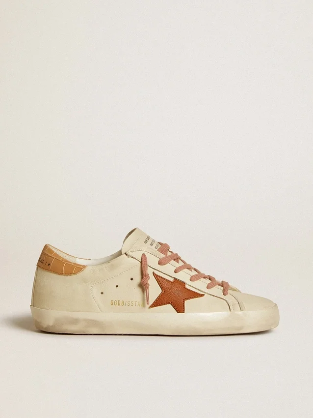 Women’s Super-Star with leather star and crocodile-print leather heel tab
