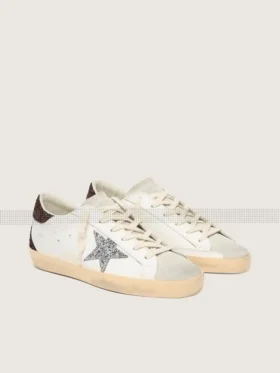 Women’s Super-Star with silver glitter star and brown glitter heel tab