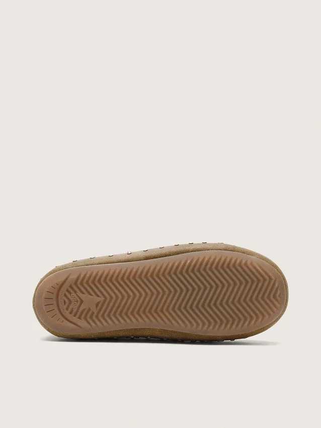 Women’s Tierra in khaki suede with silver studs