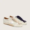 Women's True-Star in light gray suede with metallic silver star and heel tab