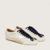 Women's True-Star in light gray suede with metallic silver star and heel tab