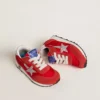Young Marathon in red nylon with printed star and leather heel tab