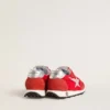 Young Marathon in red nylon with printed star and leather heel tab